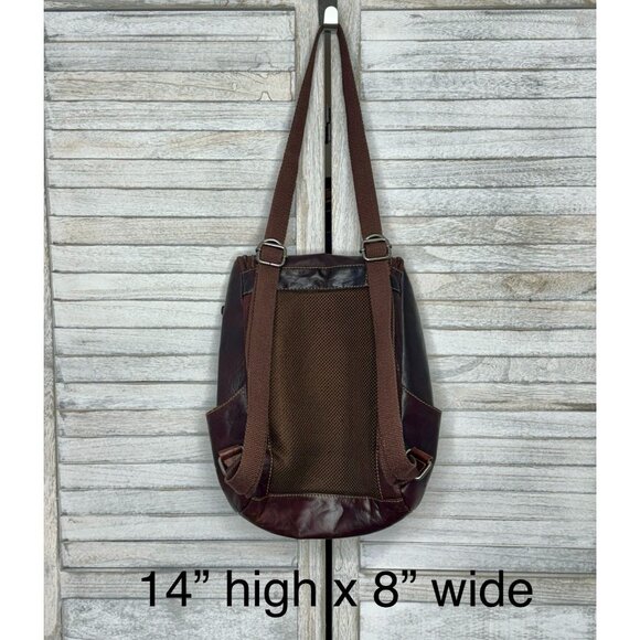 Jack Georges Voyager Oxblood Leather‎ Convertible Backpack - Picture 2 of 9